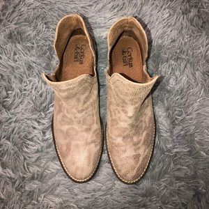 Animal printed suede leather ankle boots